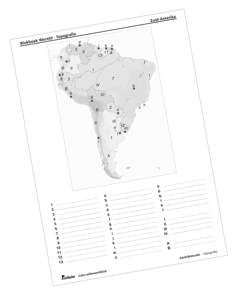 Aardrijkskunde Topografie Wereld ZuidAmerika Educatieve Uitgeverij Kinheim Aardrijkskunde Topografie Wereld ZuidAmerika Educatieve Uitgeverij Kinheim
